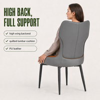 Chaise de salle à manger rembourrée à dossier haut avec structure métallique pour la maison et les restaurants (vente en gros)