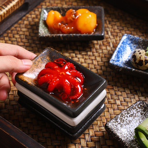 Plato de Cerámica Estilo Japonés/Coreano para Condimentos, Apto para Microondas, Diseño Minimalista, Forma Rectangular, Hecho en Horno, para Hotel - Product Image 4