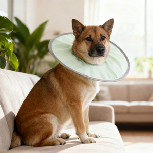 Мягкий легкий полиэстеровый элизабетанский воротник для собак и кошек с регулируемой застежкой на липучке, классический, предотвращает вылизывание - Product Image 4