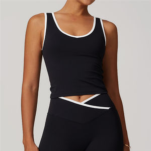 Nuovo gilet da palestra a sensazione nuda canottiere <span class=keywords><strong>Sexy</strong></span> senza maniche con scollo profondo a U per le donne che corrono canottiera da atletica gilet da Yoga sottile - Product Image 6