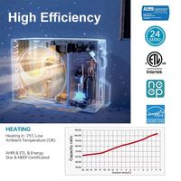 Climatiseur Inverter 24000 Btu 110V/220V à Refroidissement Rapide avec Pompe à Chaleur, Mini Split Économe en Énergie pour Magasin, Hôtel et Usage Domestique