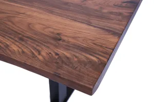 Furniture Designs Solid Black Walnut Wood Table Top Modern Dining Table Wholesale OEM Customized Style Packing