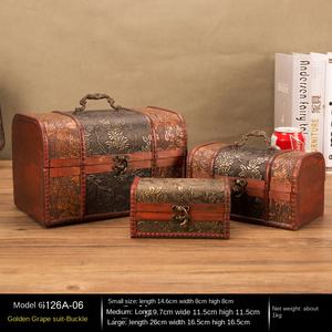 <span class=keywords><strong>Laitu</strong></span> Production Boîte de rangement rétro en bois avec serrure pour la maison et le rangement des bijoux - Product Image 5