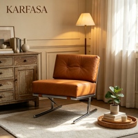 Fauteuil lounge avec structure chromée, fauteuil d'appoint moderne du milieu du siècle avec capitonnage boutonné pour salon et bureau