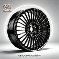 Jantes noires 20 rayons design turbine 18 19 20 pouces vente en gros durables taille personnalisée pour berline SUV service OEM ODM