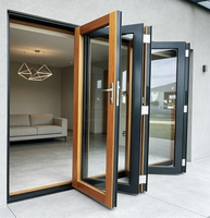 Porte pliante en aluminium, cadre en alliage d'aluminium, portes pliantes sur mesure, porte coulissante en verre pour patio extérieur, porte pliante en aluminium