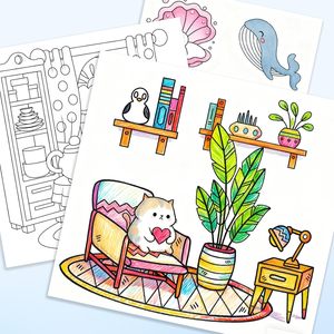 Libro de Colorear con Tinta de Estilo Inverso, Audaz y Fácil, con Doble Estilo: Líneas Clásicas y Diseños Coloridos, Hecho en China - Product Image 4