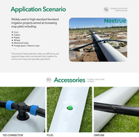 Tuyau plat OEM FlexNet anti-fuite, tuyau souple avec sorties pré-soudées pour système d'irrigation goutte à goutte, direct usine