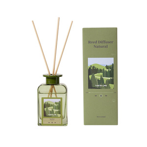 Bouteille carrée verte <span class=keywords><strong>grande</strong></span> capacité 150 ml personnalisée Bai Mi avec motif forestier, ensemble de liquide d'évaporation d'aromathérapie sans flamme, longue durée - Product Image 5