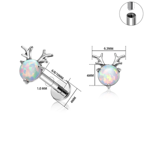 Bán buôn G23 ASTM F136 Titan piercing New Màu Xanh opal <span class=keywords><strong>Stud</strong></span> vách ngăn mũi môi earlobe tragus sụn Bông tai cho phụ nữ cơ thể - Product Image 3