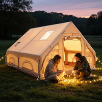 Grande tente de camping gonflable portable et étanche de 12 m² avec pompe, structure pneumatique facile à monter pour le camping familial et de groupe