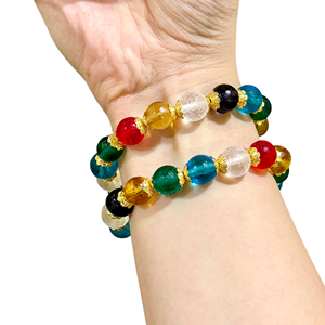 פופולרי 10 מ "מ מלוטשת צבע טבעי קריסטל אבן חרוזים צמיד מתיחה קריסטל צמיד מתיחה קריסטל גברים של גברים נשים אהבה - Product Image 1