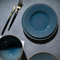 Pour porcelaine japonaise assiettes de vaisselle écologiques Design moderne haute température cuisson hôtel utiliser couleur émaillée
