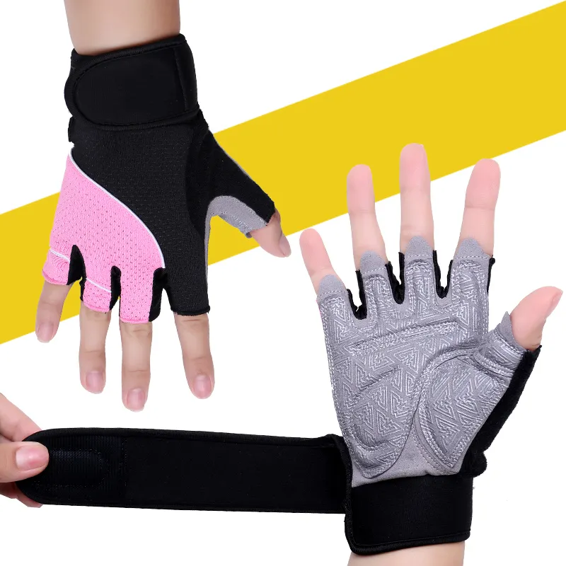 Powerlifting Gym Gloves Woman Workout Half finger Body Building Cross Training Fitness Gloves Sports