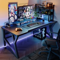 Ensemble bureau et chaise en bois pour e-sport et gaming, compatible avec tour d'ordinateur, idéal pour chambre/bureau/étude