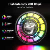 Accessoires de voiture Faro Led 7 Polegadas Led Rgb Color Changing Halo 7 "Projector Head Lights pour Jeep Harley Hummer