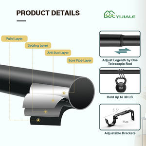 YIJIALE Vente en gros de <span class=keywords><strong>tringle</strong></span> à rideau de salon Facile à <span class=keywords><strong>installer</strong></span> Pas besoin de support de <span class=keywords><strong>tringle</strong></span> à rideau <span class=keywords><strong>sans</strong></span> perçage pour les fenêtres - Product Image 5