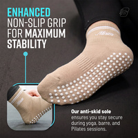 Chaussettes de yoga antidérapantes personnalisées avec logo OEM Bilu, chaussettes en tricot pour femmes, pour Pilates, entraînement de barre