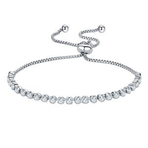 Fine Jewelry Gifts Women 925 Sterling <b>Silver</b> Cubic Zircon <b>Bracelet</b> <b>Adjustable</b> Tennis <b>Bracelets</b> - Product Image 5