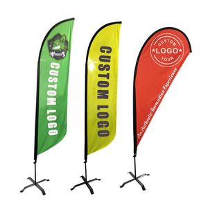 Banderoles publicitaires personnalisées, drapeaux de plage, drapeaux de plage à base croisée, drapeaux de plage avec logo personnalisé - Product Image 1