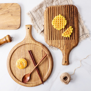 Gran oferta, tabla de cortar de haya con asa, tablas de cortar de madera maciza, bandeja para servir pan de cocina, Pizza, fruta - Product Image 2