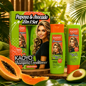 Ensemble Shampooing et Après-Shampooing à la Papaye Marque Blanche pour <span class=keywords><strong>Cheveux</strong></span> Secs Usage Quotidien – <span class=keywords><strong>Soin</strong></span> Capillaire Avocat pour des <span class=keywords><strong>Cheveux</strong></span> Lisses et Brillants - Product Image 1