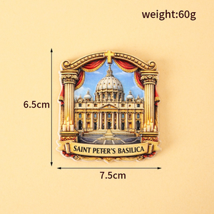 Imán de Resina 3D de Italia, <span class=keywords><strong>Roma</strong></span>, Vaticano, Recuerdo Turístico, Basílica de San Pedro, <span class=keywords><strong>Fuente</strong></span> de Trevi, Coliseo, Español - Product Image 3