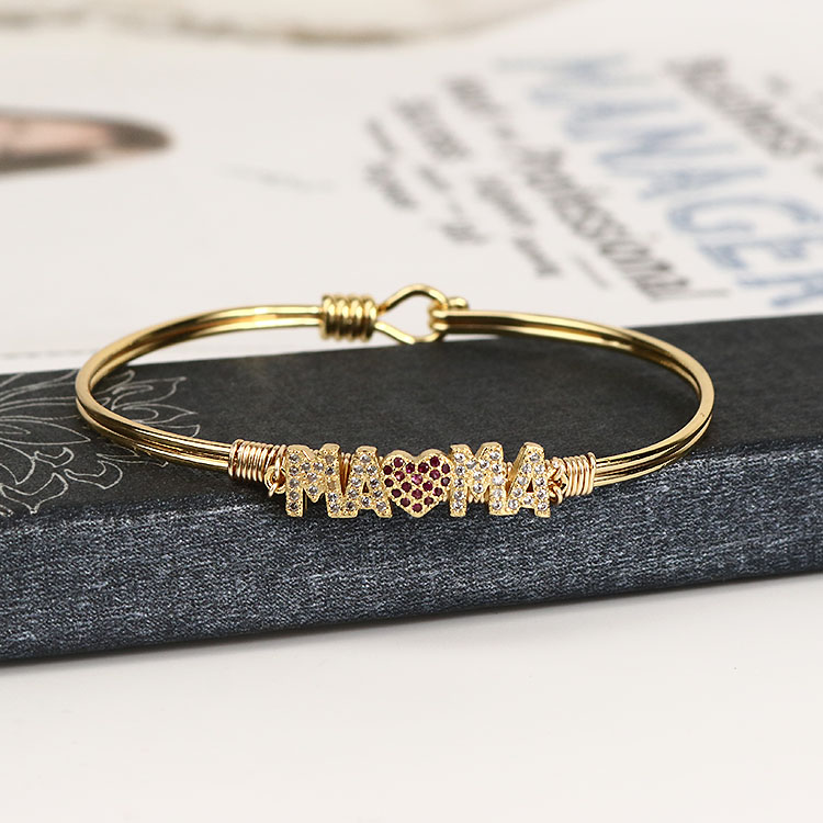 BA1023 Happy Mother's Day Gift - 18K Gold Plated Mom Bracelet