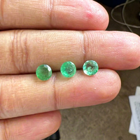 Émeraudes naturelles rondes taille brillant vertes, pierres précieuses en vrac pour la fabrication de bijoux 6 MM