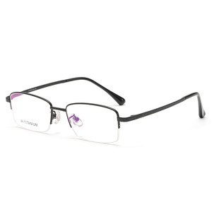 Suministro directo de fábrica Gafas de medio marco de negocios para hombres Marco de titanio 98356 Chapado en IP versátil Gafas <span class=keywords><strong>maduras</strong></span> simples Diamante - Product Image 1