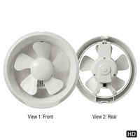 Ventilador de Extracción Circular para Ventana de Vidrio con Motor Silencioso de Aluminio y Diseño de Bajo Ruido