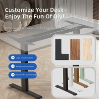 Bureau de travail électrique en acier, moderne et minimaliste, réglable en hauteur, double poste, en forme de barre, pour assis-debout