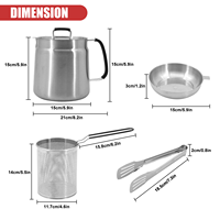 Pot à huile grande capacité avec filtre, ensemble de passoires à huile, économiseur de graisse de bacon, friteuse en acier inoxydable pour cuisine et camping
