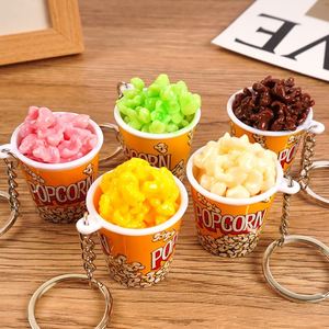 Funny Creative Plastic Food Play Cup <b>Key</b> <b>Chain</b> Simulation Popcorn Cup Keychain for Women Men Trinkets Gift - Product Image 2
