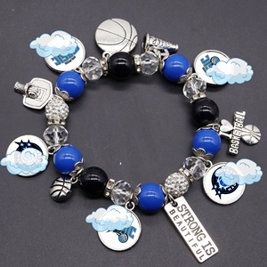 Vòng tay hạt đàn hồi NBA 30 đội - Trang sức unisex dành cho fan Lakers và 76ers - Product Image 1