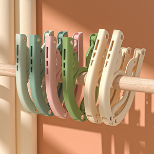 Perchero Plegable Portátil para Ropa, Tipo Gancho, en Verde, Rosa, Beige y Azul, para Viajes, Hogar, Dormitorio, Organizador de Ropa - Product Image 3