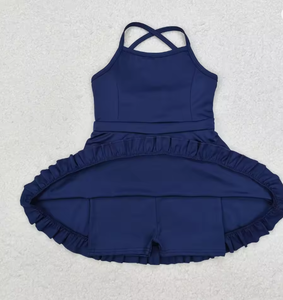 Robe de sport et de yoga pour filles, 12 couleurs unies, style boutique, longueur genou, pour bébés et jeunes filles - Product Image 5