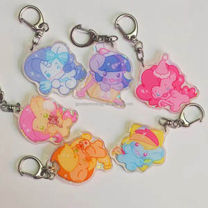 Design créatif personnalisé impression <span class=keywords><strong>double</strong></span> face breloque holographique porte-clés acrylique anime avec paillettes <span class=keywords><strong>prix</strong></span> d'usine personnalisé - Product Image 1