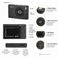 Fotocamera Digitale 4K con Schermo IPS Rotante a 2.4°, 48MP, AF, Funzioni MP3 e Giochi, Registrazione in Loop, Data e Ora, Ideale per Bambini e la Stagione Scolastica