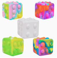 Cube anti-stress lumineux phosphorescent personnalisé avec logo, cadeaux promotionnels, jouet anti-stress en silicone en gros