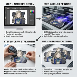 สติกเกอร์ติดโทรศัพท์ลายการ์ตูนอนิเมะ 3 มิติ <span class=keywords><strong>Joyprint</strong></span> วัสดุ PET กันน้ำ ของขวัญส่งเสริมการขายสำหรับโทรศัพท์มือถือ - Product Image 5