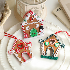 New Polymer Clay Gingerbread Man Gingerbread House Christmas Tree Decoration, Cute Christmas Decoration, Retro Ornament