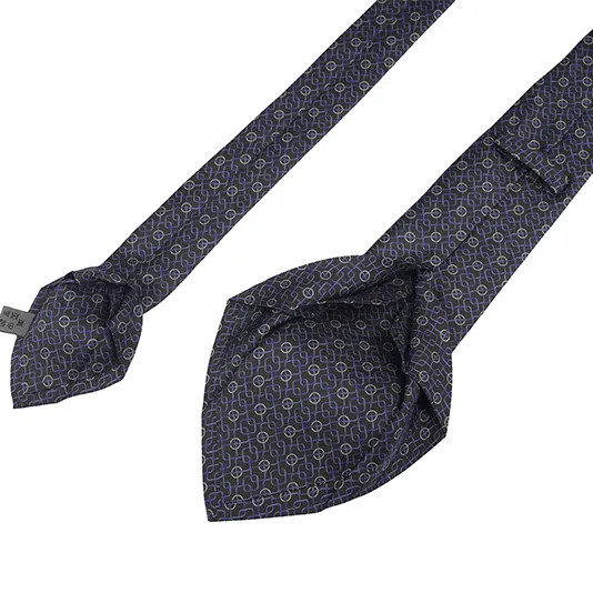 Cravatte geometriche Design personalizzato uomo stampato 7 pieghe cravatta di seta