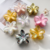 Pinces à cheveux antidérapantes faites à la main en forme de fleur de Plumeria Hawaïenne dorée pour femmes, accessoires capillaires tropicaux Hibiscus, vente en gros