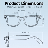 Lunettes Intelligentes IA avec Caméra W610, Microphone, Appel Vidéo BT, Traduction IA, Enregistrement, Mémoire 4 Go, Étanche, Lunettes Vidéo pour Hommes