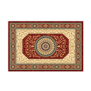 Tapis rectangulaire antidérapant style rétro américain avec médaillon pour la maison H 397 - Product Image 1
