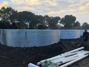 Réservoirs d'<span class=keywords><strong>eau</strong></span> circulaires <span class=keywords><strong>en</strong></span> acier <span class=keywords><strong>galvanisé</strong></span> pour l'aquaculture et l'irrigation, avec tissu PVC et longue durée de vie - Product Image 5