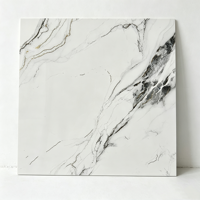 Carrelage en porcelaine effet marbre veiné or brillant 600x600mm, carrelage de sol émaillé avec ligne dorée de luxe pour la décoration intérieure de villas et d'hôtels