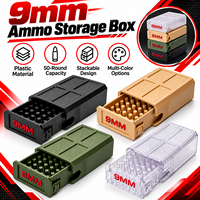 Boîte à munitions de 9 mm, capacité de 50 cartouches, boîte de rangement en plastique transparent empilable