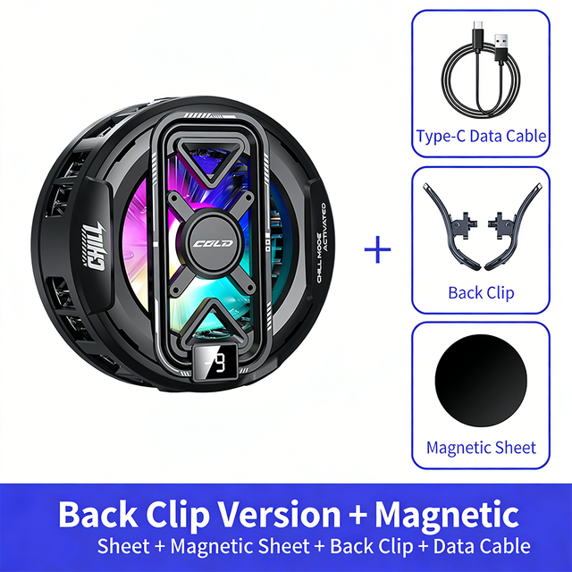 Hot Sale Phone Cooling Fan 3 Speed Adjustable Phone Cooler Magnetic Radiator with RGB Lights for Mobile Games and Live Streaming